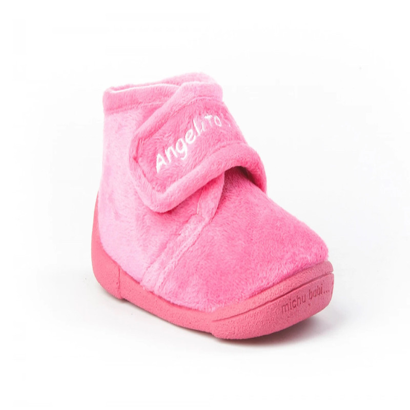 Made in Spain EU20-23 Baby Girl Non Slip Velcro Bootie Shoes Fuchsia